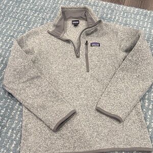 Patagonia kids Light Heather Gray Quarter-Zip Pullover